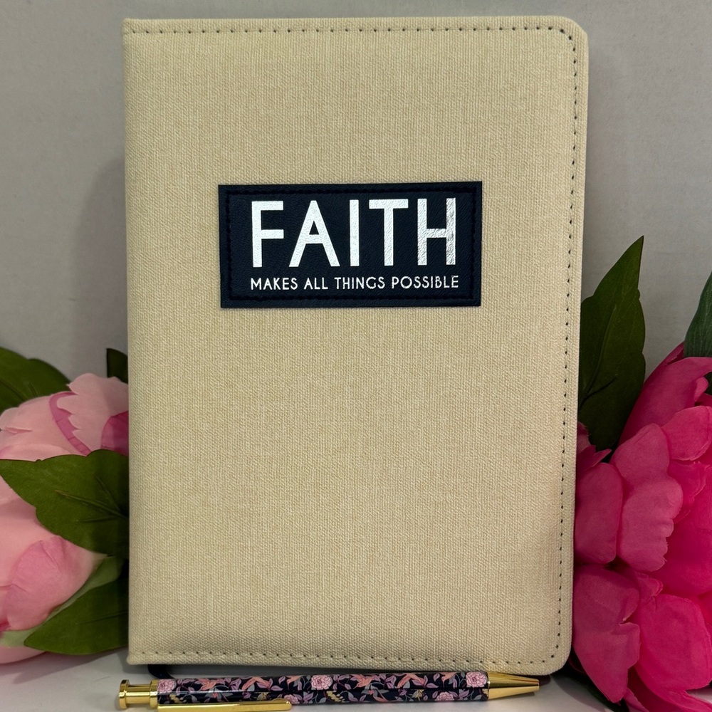 Faith Journal with Papyrus Floral Pen
NWOT